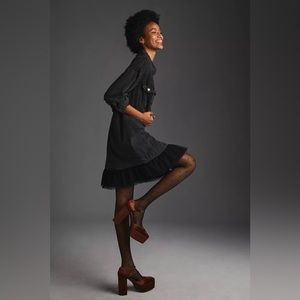 New🌟Pilcro Tulle & Denim Shirt Dress
